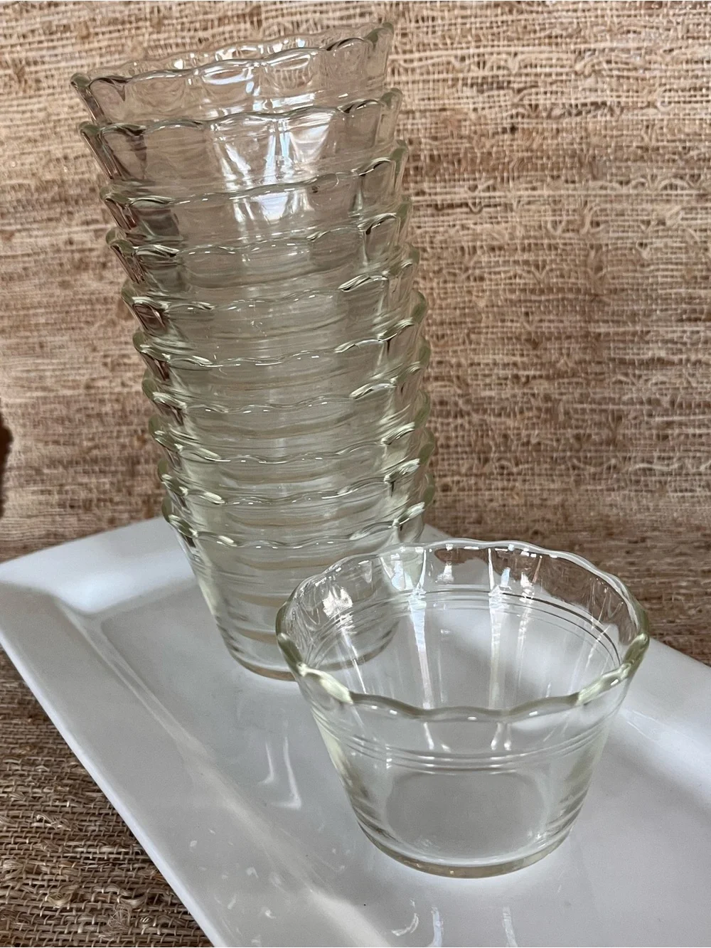 Pyrex Clear Glass Scalloped Edge Dessert Cups - Set of 11